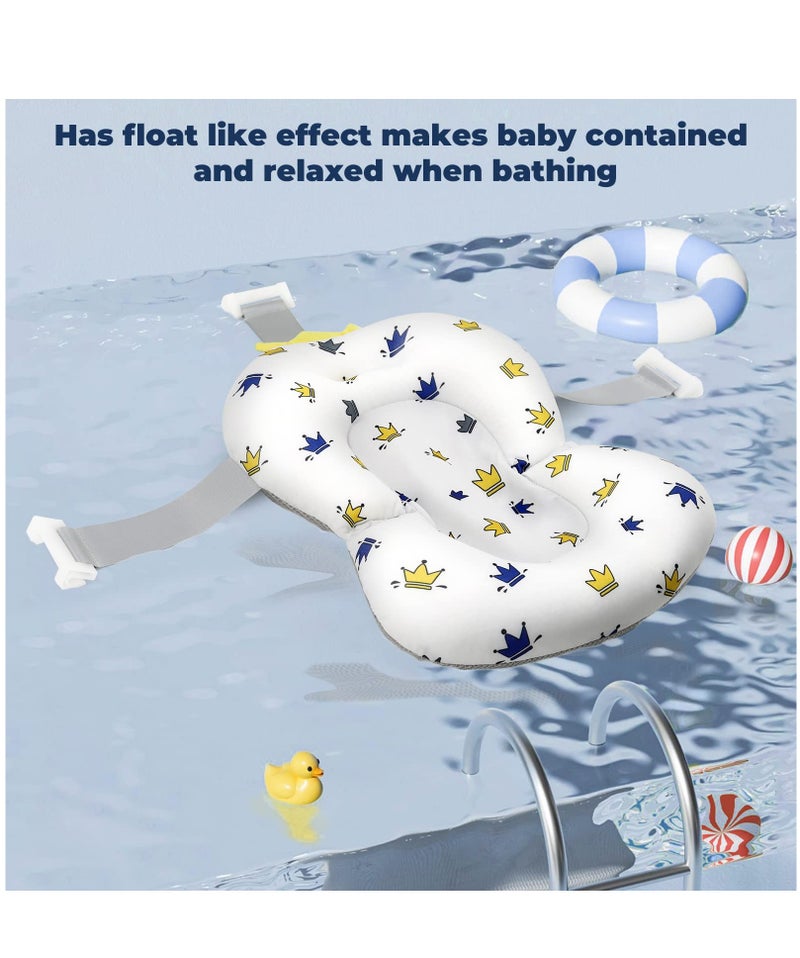 ممز بلانيت وسادة استحمام للاطفال الرضع مقعد استحمام بيبي داعم قابل للتعديل مضاد للانزلاق وسادة حمام للرضع حوض الاستحمام تصميم مريح حماية العمود الفقري خامات آمنة هدية حديثي الولادة - Image 5